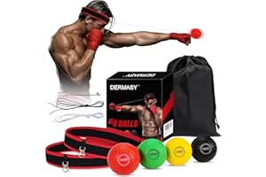 DERMASY Upgraded Boxing Training Ball with Headband Perfect for Reaction, Punching Speed, Fight Skill, Fitness, Boxing Equipment for Man Women and Kids