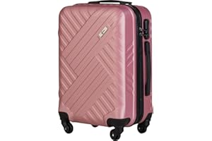 Xonic Design Reisekoffer - Hartschalen-Koffer mit 360° Leichtlauf-Rollen - hochwertiger Trolley mit Zahlenschloss in M-L-XL oder Set (Rosegold, M)