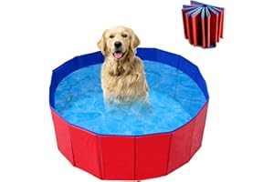 WELLXUNK Piscina para Mascotas,Bañera para Perros,Piscina para Mascotas Plegable,Antideslizante Piscina para Mascotas,para Perros y Gatos Pequeños Medianos y Grandes Interior o Exterior (60 * 20cm)