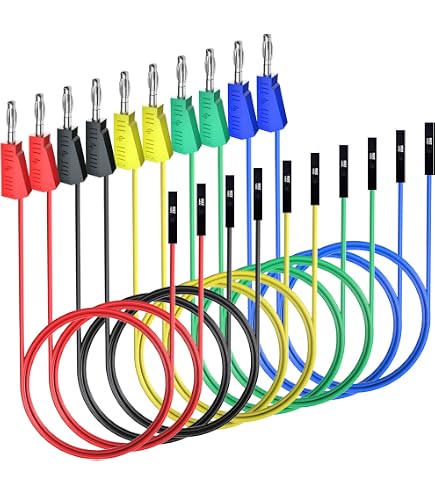 Cleqee 10x Testhaken Auf Buchsen-Jumper – Weiches Silikonkabel, 27 Cm, 5 Farben – Für Breadboard & Arduino