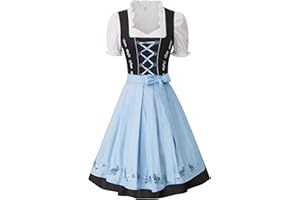 JASAMBAC Costume Dirndl allemand pour femme - 3 pièces - Pour la fête de la bière