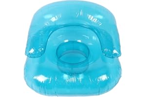 TOPINCN Inflatable Couch for Adults, Transparent PVC Inflatable Chair for Indoor Outdoor Use, Blue Blow Up Lounger Chair Swimming Pool Air Chair for Bedroom Balcony Garden Pool Travel