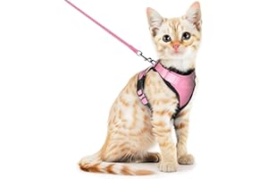SOKANA Cat Harness and Lead Set for Walking Escape Proof - Lightweight Secure Kitten Harness and Lead Set also for Dogs Puppy Pet Small Size | Pink