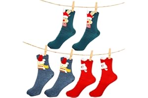 QZOSZ Calcetines Mujer Divertidos Invierno, Calcetines de Algodón para Mujer Navidad Fantasia 39-42 Deporte Calcetines Niña 31-34, Calcetines Navideños Regalo para Mejores Amigos Niños Rojos