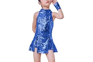 LOLANTA Mädchen Pailletten-Kostüm Hip Hop Dancewear Funkelndes Tanzkleid Gesetzt