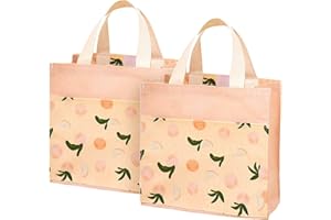 ASFINS Stofftaschen Klein mit Griffen, 2Stk Faltbare Einkaufstasche Recyclingtasche Baumwolltasche Tragetaschen für Frauen, Kinder, Mädchen, 22cm x 22cm (Gelbe Zitrone)