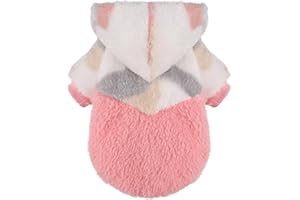 DOSUYI Fleece Dog Hoodie Clothes Pet Sweaters for Small Dogs, Winter Cute Warm Puppy Chihuahua Sweater, Pet Clothes for Chihuahua Yorkie Teacup, Cat Apparel (Camouflage Pink, XX-Small)