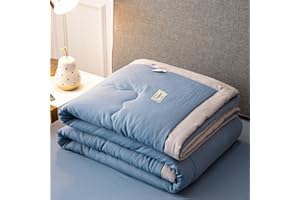Odot Quilted Bedspreads Single Double Super King Size, Quilted Bed Throws Soft Lightweight Reversible Quilted Coverlets Comforter Sofa Bed Cover for All Season - Solid Color (200x230cm,Blue)