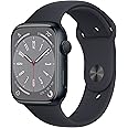 Apple Watch Series 8 (GPS, 45MM) - Midnight Aluminium Case with Midnight Sport Band (Renewed)