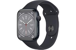Apple Watch Series 8 (GPS, 45MM) - Midnight Aluminium Case with Midnight Sport Band (Renewed)