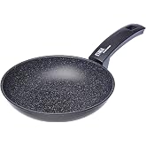 Moneta Etnea Non-Stick Frying Pan 24 cm &ndash; Forged Aluminium Stone Effect Potato Omelet Pan, Bakelite Handle, Not Suitable for