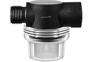 TIMES MARK Filtro de agua giratorio con malla de acero inoxidable, filtro de entrada de agua roscado de 1/2 pulgada para RV, barco, cámper, rociador, colador de tubo giratorio para bombas de agua, caravana