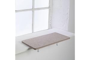 LucyBalu® VIEW Sdraio per davanzale di alta qualità, per gatti, per davanzale della finestra, con rivestimento in feltro e fissaggio in metallo, 64 x 32 x 2 cm, sabbia