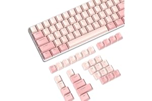LEXONTECH ABS Keycaps 104 Keys OEM Profile Double Shot Keycap Set,ANSI US Layout for Mechanical Keyboard,Compatible with MX Switches Cherry/Gateron/Kailh/Akko Switch,with Key Puller (Pink Barbie)