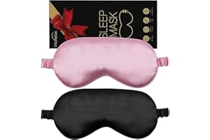 JANCANE 2 Piezas Antifaz para Dormir, Antifaz dormir ligero y suave, Protección para los ojos antifaz para dormir niña diadema retráctil, sleep mask parche ojose puede utilizar para yoga, volar, siestas y más