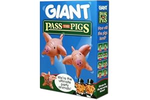 PASS THE PIGS Giant Dice Game, bounce the inflatable pigs around the garden, house, pool or beach and see how they land, first to 100 points wins, great gift for ages 6 plus