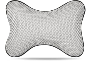 Tolenre Reposacabezas Coche Cojin, Auto Headrest PU Cuero 28x20 cm, Cómodo Anti -Fatigue Almohada Transpirables Coche Cojin para el Asiento del Coche de Viaje Almohada Automóvil Accesorios