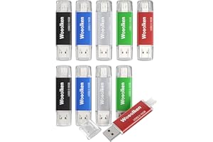 WOOOLKEN Clé USB C 16 Go Lot de 10, OTG en Métal 2 en 1 Rapide, Pen Drive 16 Go pour PC/Smartphones/MacBook Pro
