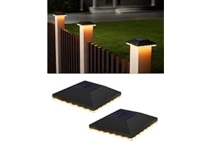 JACKYLED Solar Post Light for 7×7 9×9 10×10 CM, IP65 Waterproof Post Lights, Auto Dusk to Dawn Solar Fence Lights for Mailbox, Garden, Driveway (2 Pack)