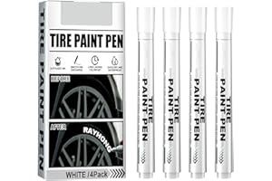 PAYFULLY 4 Stück Reifenstift Weis Wasserfest, Auto Reifen Stift Weiß, Reifenmarker Weiß, Permanent Marker für Auto Motorrad Reifen
