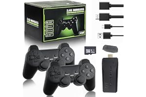 FAFAAWFF Retro Game Stick: revisita Juegos clásicos con 9 emuladores Integrados, más de 20 000 Juegos, Salida HDMI 4K y Controlador inalámbrico de 2,4 GHz para Plug and Play TV