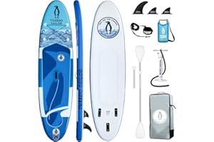 ‎TUXEDO SAILOR Tuxedo Sailor Stand Up Paddle Surfbrett Aufblasbares SUP-Angelbrett Komplettes Zubehör für Paddelbretter Verstellbares Paddel, Pumpe, Reiserucksack, Angelrutenhalter