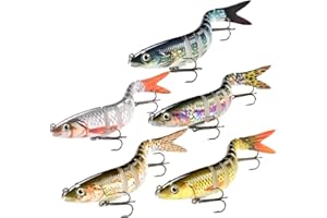 ​​Celestia 5 Leurre Peche Carnassier (10cm/10g) – 8 Segments articulés, 3D Yeux de Poisson, ABS Choc – Eau Douce/salée – brochet/Perche/Sandre​