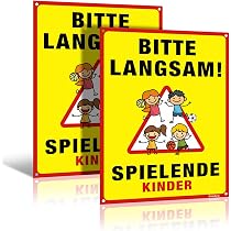 Achtung Kinder Schild 20x30 Cm – Wetterfestes Warnschild Für Spielstraßen & Wohngebiete