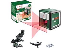 Bosch laser lignes Quigo avec pince universelle MM 2 (alignement facile et précis avec positionnement flexible de l’outil grâce à la pince, dans boîte carton)