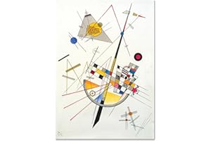 Giallobus - Impression sur toile - Vassily Kandinsky - Une douce tension - Verre acrylique - 50x70 - Prêt à accrocher - Peintures pour la maison