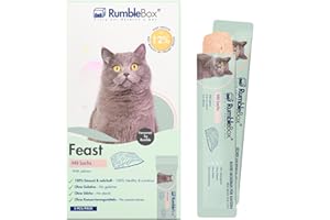 RumbleBox Friandises saines pour Chats – Sticks crémeux Saumon monoprotéiné, sans céréales ni Sucre, hypoallergéniques, 5 ingrédients naturels – Pack 1 × 75 g