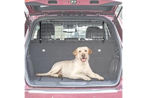 JOYTUTUS Hundegitter Auto Kofferraum, Kofferraum Trenngitter Hund, Verstellbare Breite, Hundeschutz Gitter mit Kopfstütze Befestigung, Universal für die meisten Autos