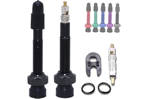 SOLIGAR Valvola Tubeless per bicicletta da montagna MTB 40 mm (2 pezzi) - Biciclette da strada senza camera d'aria con Obus estraibile - Facile riempimento di liquido antiforatura