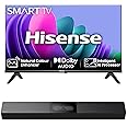 Hisense TV & Soundbar Bundle: 32E4NTUK with Direct Lit LED, Natural Colour Enhancer Plus the HS2000 Soundbar with 240W Power,visulized built-in subwoofer- Perfect Match for Visual-Audio Experience