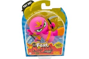 FART NINJAS Fart Ninja | Stinky Kicker Series 8 Collectible Figures | 10 Hilariously Realistic Fart Sounds | Ages 5+ Gifts & Toys 8 to Collect, Pink