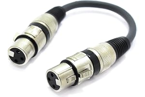 VITALCO XLR Gender Changer Female to Female Adapter Cable Microphone XLR 3 Pin Balanced Coupler