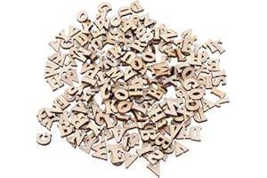 YiXuTag 104 chiffres en bois, 15 mm, pour loisirs créatifs, mariage, scrapbooking, décoration
