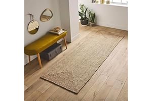 The Home Talk Jute Runner Rug 75 x 180 CM or 2.5' x 6' - Handmade Natural Indoor Jute Rug for a Rustic or Bohemian Style - Durable Material Perfect for Hallway, Entryway, or Kitchen