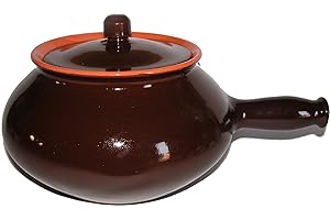 COLÌ MAIOLICHE E TERRECOTTE DAL 1650 Cuocipatate in Terracotta Brunella, capacita di 2 Litri, Diametro 22 cm, Marrone - Coli Maioliche e Terrecotte dal 1650