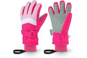 Homord Guanti Neve Bambina Unisex Guanti Impermeabili Bambino Guanti Invernali Termici Bambino per Slittino Snowboard Pattinaggio Ciclismo Corsa 3-13 Anni