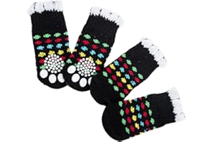 PLUSHCEWT 2 pares de calcetines antideslizantes para perros que dejan de lamer, protectores de patas de perro, calcetines para perros con agarres, zapatos para perros, calcetines para patas lesionadas,