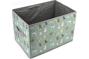 YöL Green Pet Toy Storage Box Basket Dog Puppy Storage Accessory Box Bin Chest Collapsible Foldable Organiser Carry Handles