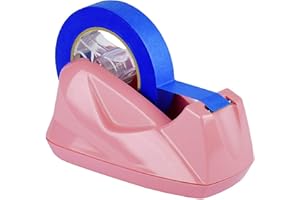 Acrimet Premium Desktop Klebebandabroller, Jumbo, Kunststoff, Rutschfeste Basis, (Hochbelastbar) (Rosa Farbe)