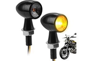 EXLECO 2 st LED-blinkers motorcykel, metall, DC 12 V, rostfritt stål, miniblinkers, IP65 vattentät, M8, universella LED-blink