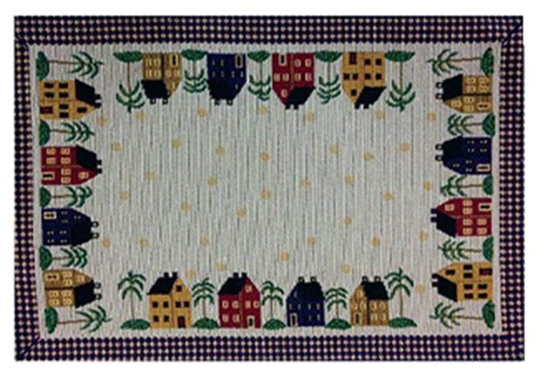 Galaxy Home Decor Fabric Dining Table Runner with 6 Mats (Hut) - Image 6