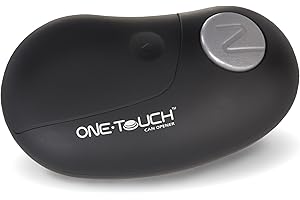 Culinare C50650 Abrelatas Eléctrico One Touch, Negro, Plástico/Acero Inoxidable, Fácil Apertura Automática de Latas, Funciona con Pilas, Uso Manos Libres, Magnético