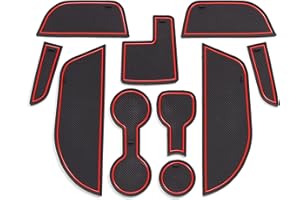 SMABEE Car Accessories for Ope Vauxhall Astra K Premium Groove Mats Liners - Cup Holder, Center Console, Door Pocket Inserts, Car Interior Non-Slip Anti Dust Rubber Mat(14 Pcs) (RED)