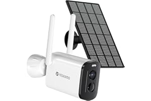 YESKAMO 2K Cámara Vigilancia WiFi Exterior Solar Interior Batería 10400mAh IP66 Cámara IP Seguridad para Domicilio sin Cable con Visión Noturna Detección de Movimiento Audio Bidireccional