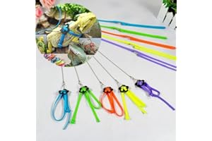 Hypeety Bearded Dragon Adjustable Reptile Harness Leash Anti-bite Multicolor Light Soft Fashion Color Random