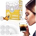 CAPMESSO 1000pcs Self Adhesive Aluminum Foil Lids +6 Gold Reusable Refillable Eespresso Capsules Coffee Pods Filters Compatible with Nespresso